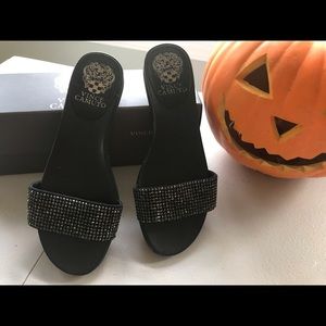 Vince Camuto slides. Worn once. In original box.
